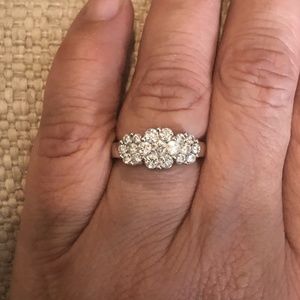 Authentic natural diamond cluster ring